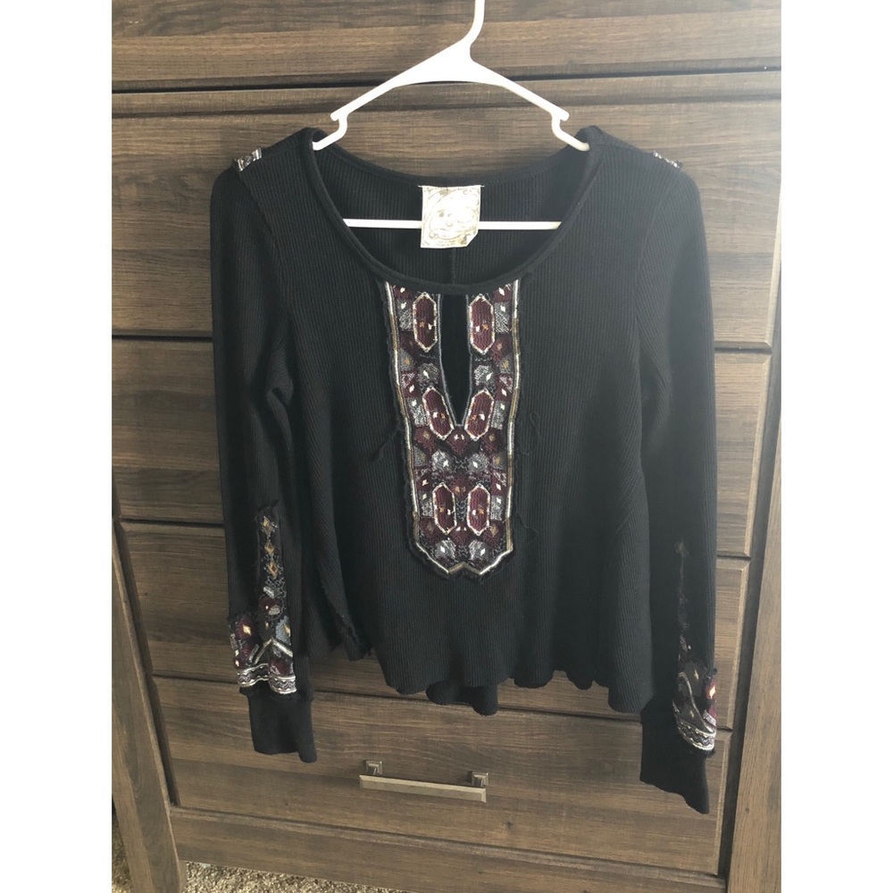 Free People Navy Top